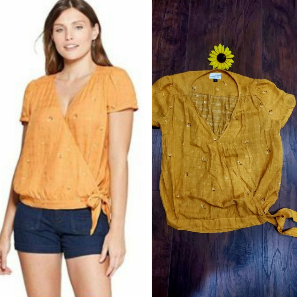 Universal Thread Boho Mustard Top - image 1